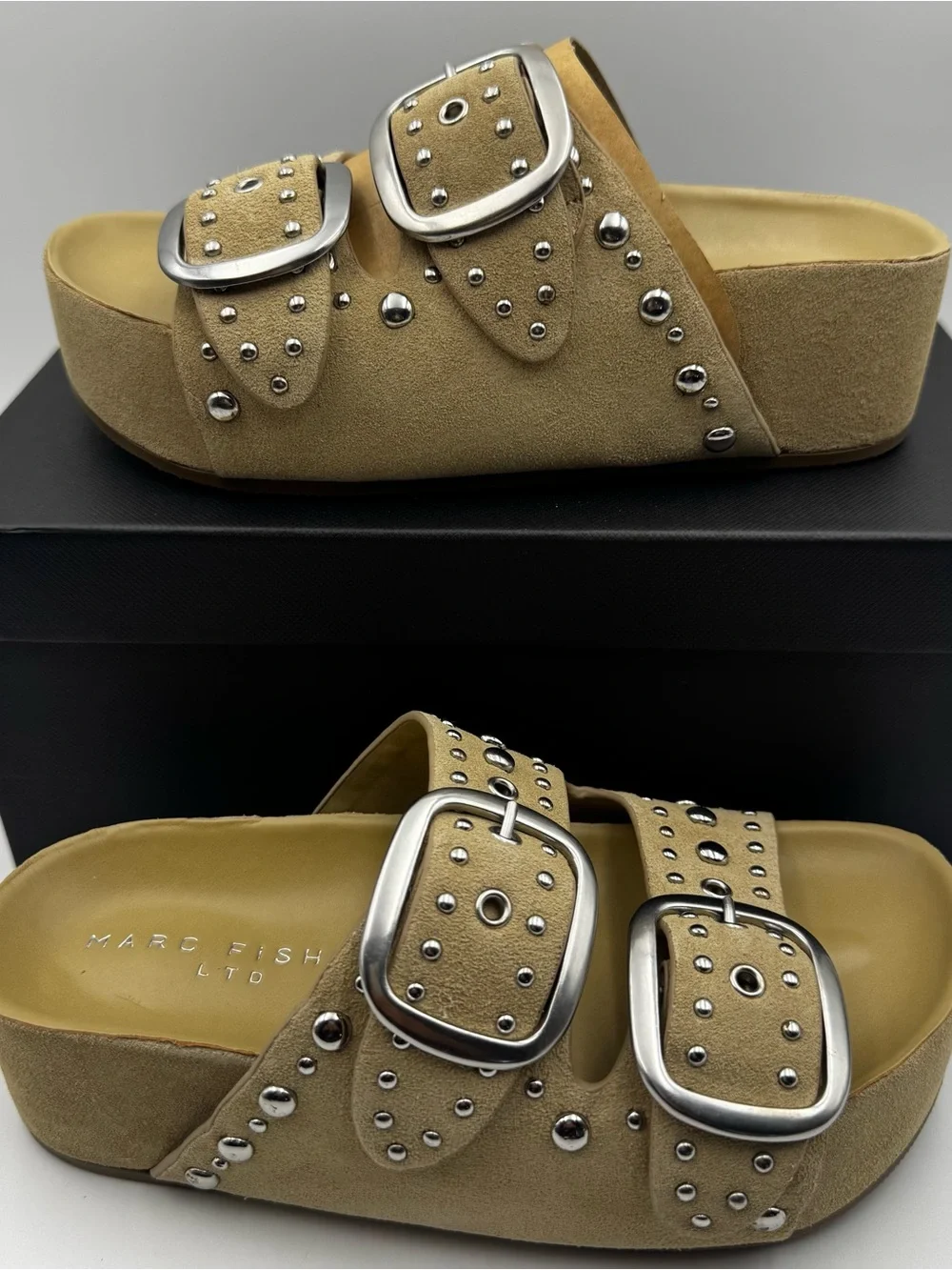 NEW Mc Fisher Sayge Size 5 M Leather Suede Platform Studded Boho Sandals $160