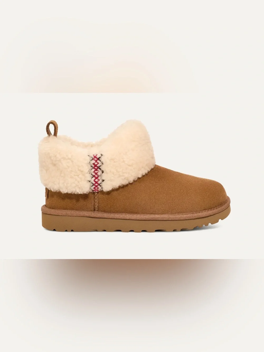 UGG Classic Ultra Mini Braid Boots — Chestnut — Size 8