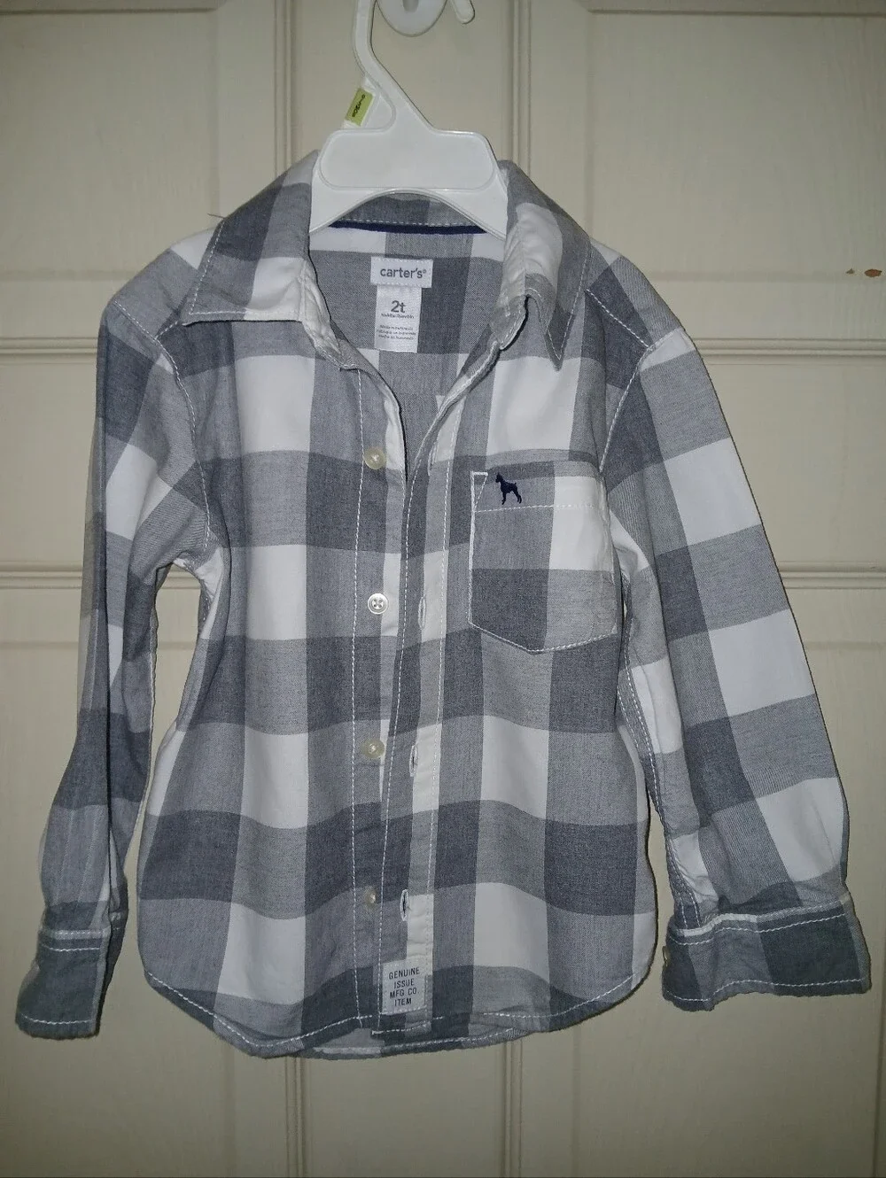 Carter's Gray & White Plaid Button-Down Shirt - Toddler 2T