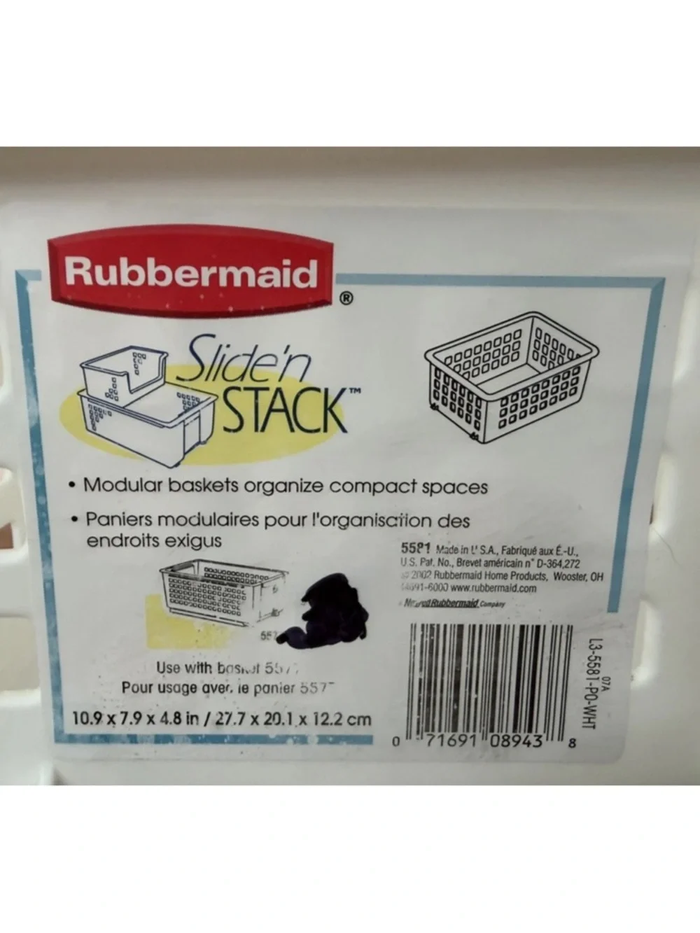 Rubbermaid slide stack
