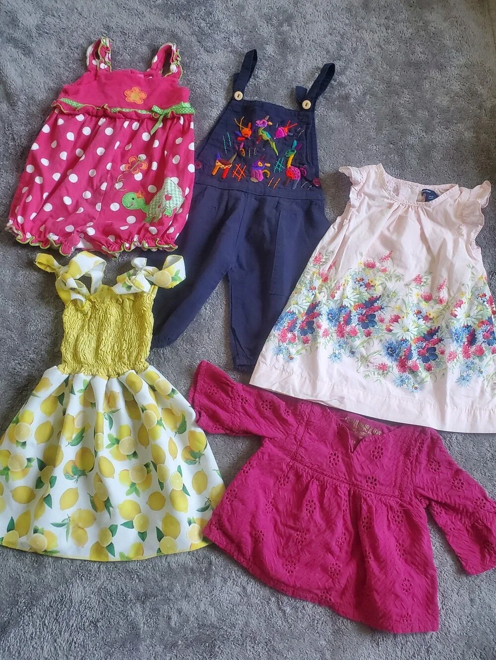 Lot Of 5 Baby Girl Summer Outifts Size 18-24M