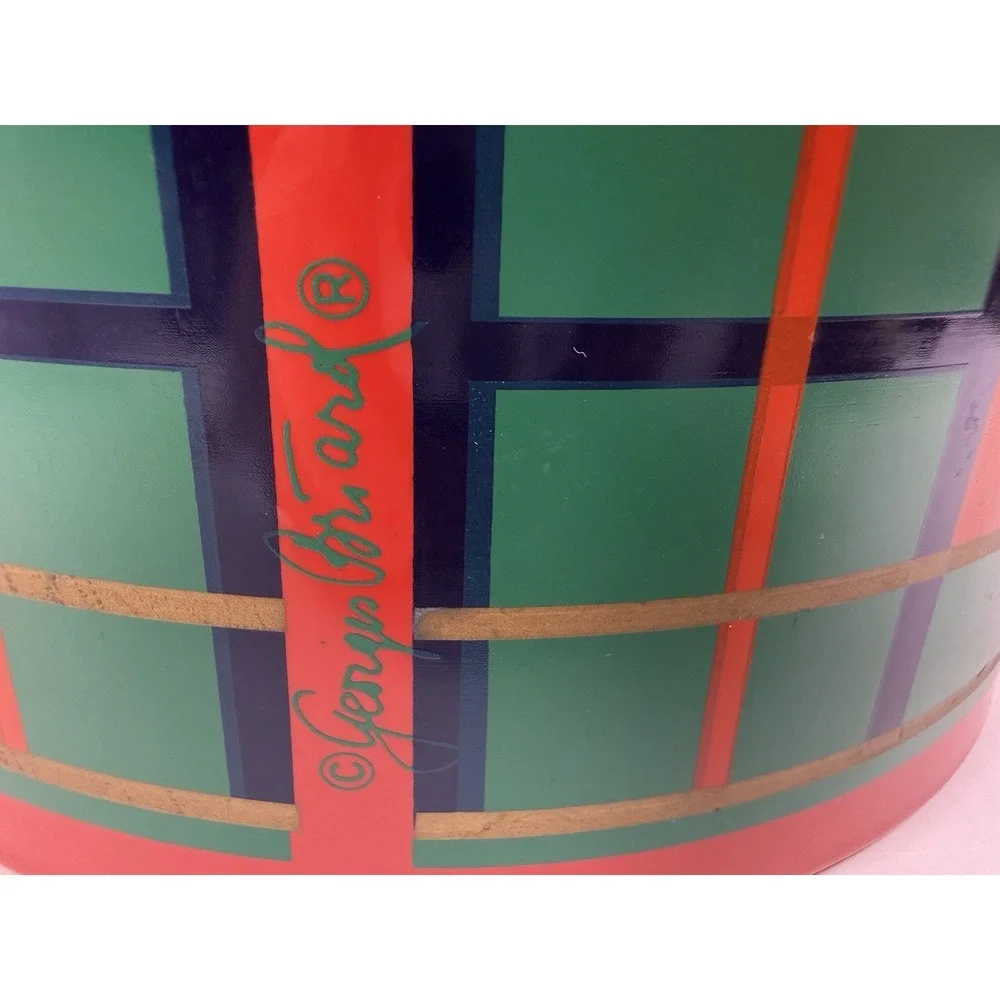 Vintage George Briard MCM Tartan  Christmas Plaid Cocktail Cart Ice Bucket