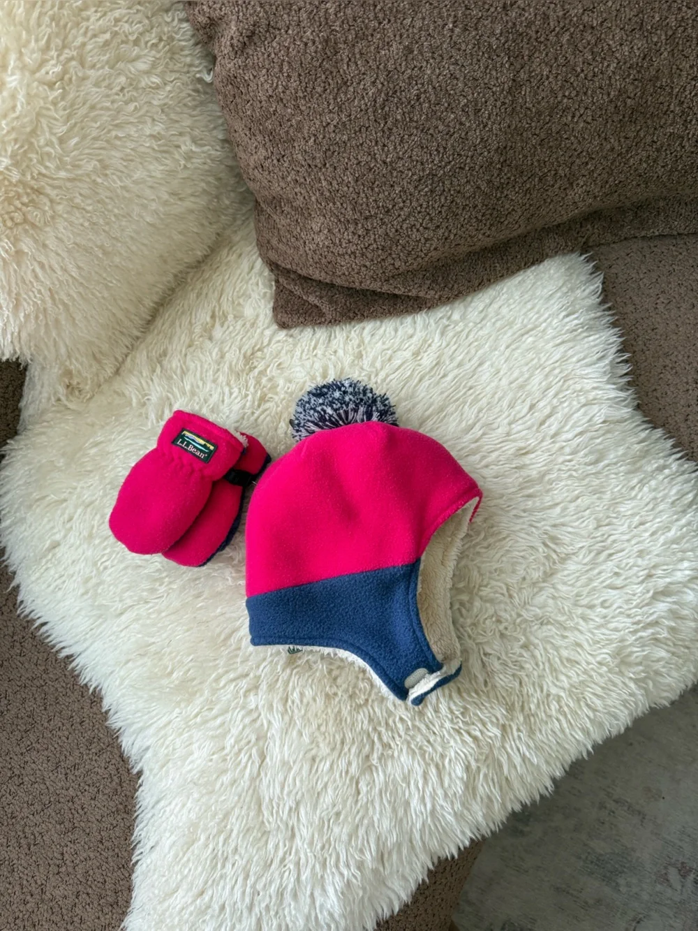 L.L Bean Toddler Mittens and Hat Set