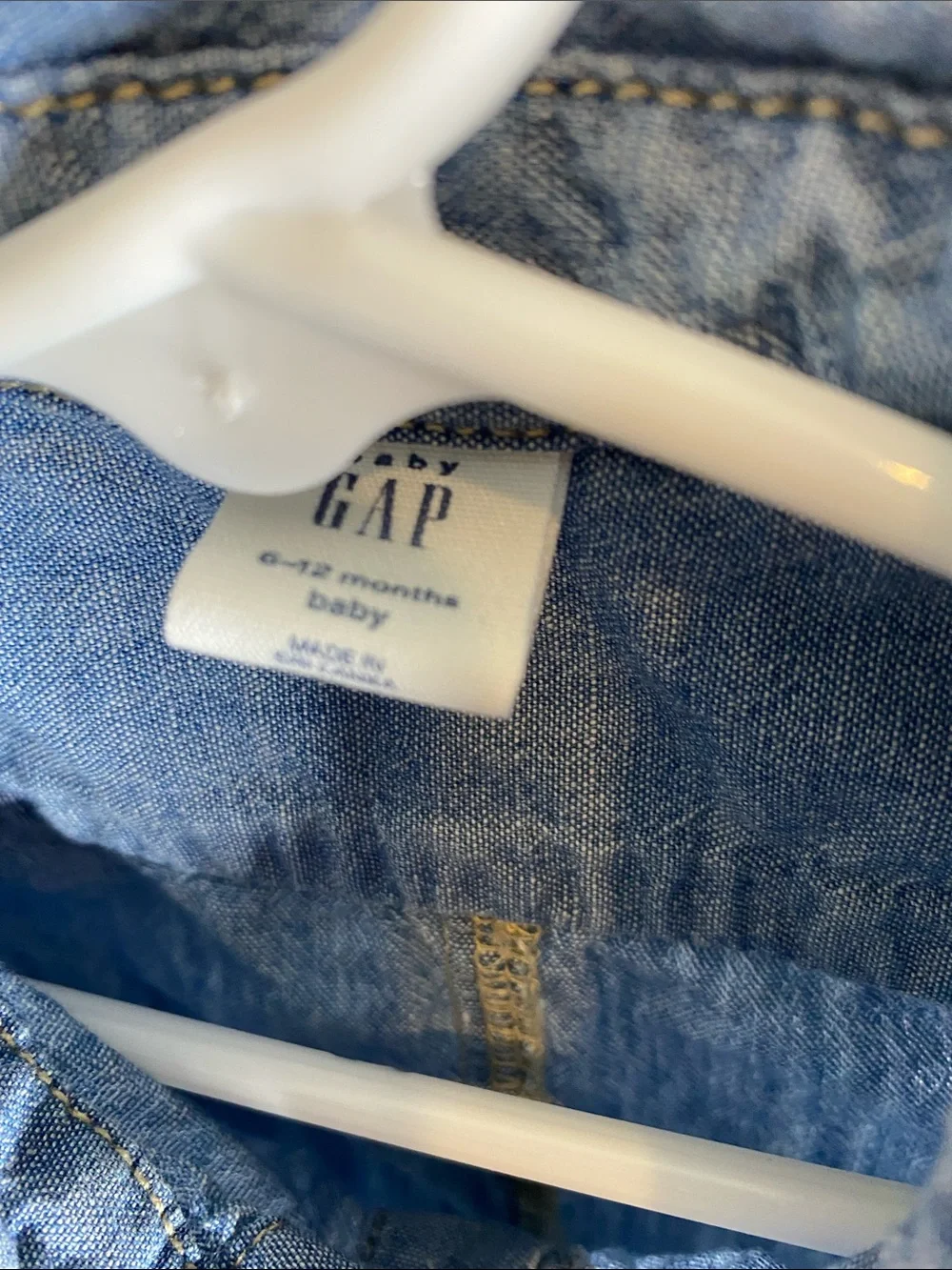 Baby Gap Short-Sleeve Chambray Denim Romper Outfit Light Blue