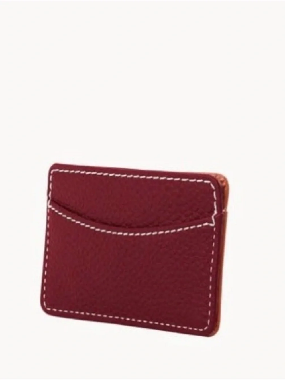 NWT Pebble Grain Business Card Case-Bordeaux