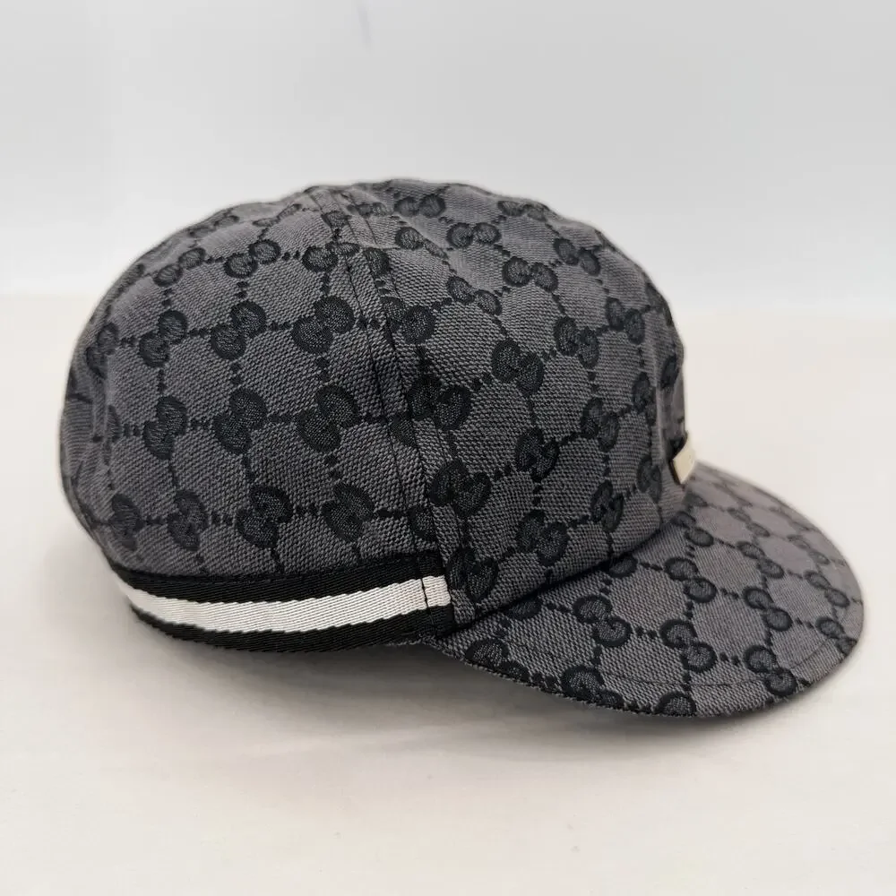 Gucci GG Canvas GG Monogram Logo Web Baseball Cap Hat Mens Large