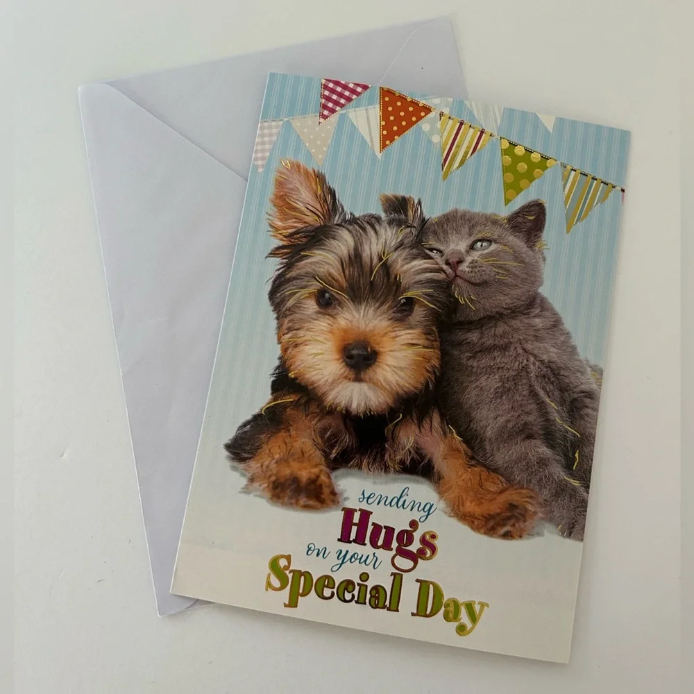 🦋 5/$25 - Dogs and Cats Themed Birthday Card Set