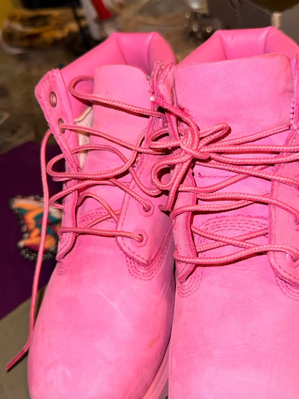 Timberland pink gray construction