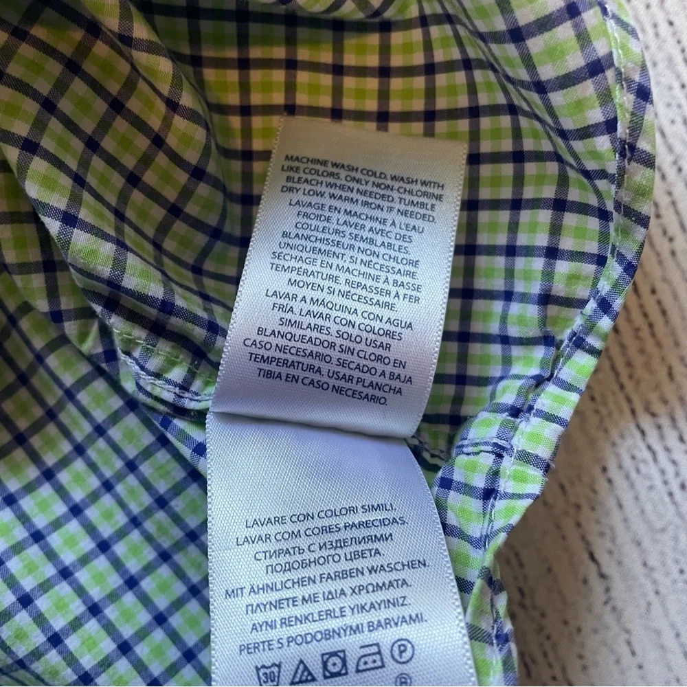 Ralph Lauren Blue & Green Plaid Long Sleeve Button Down size XL (18-20)
