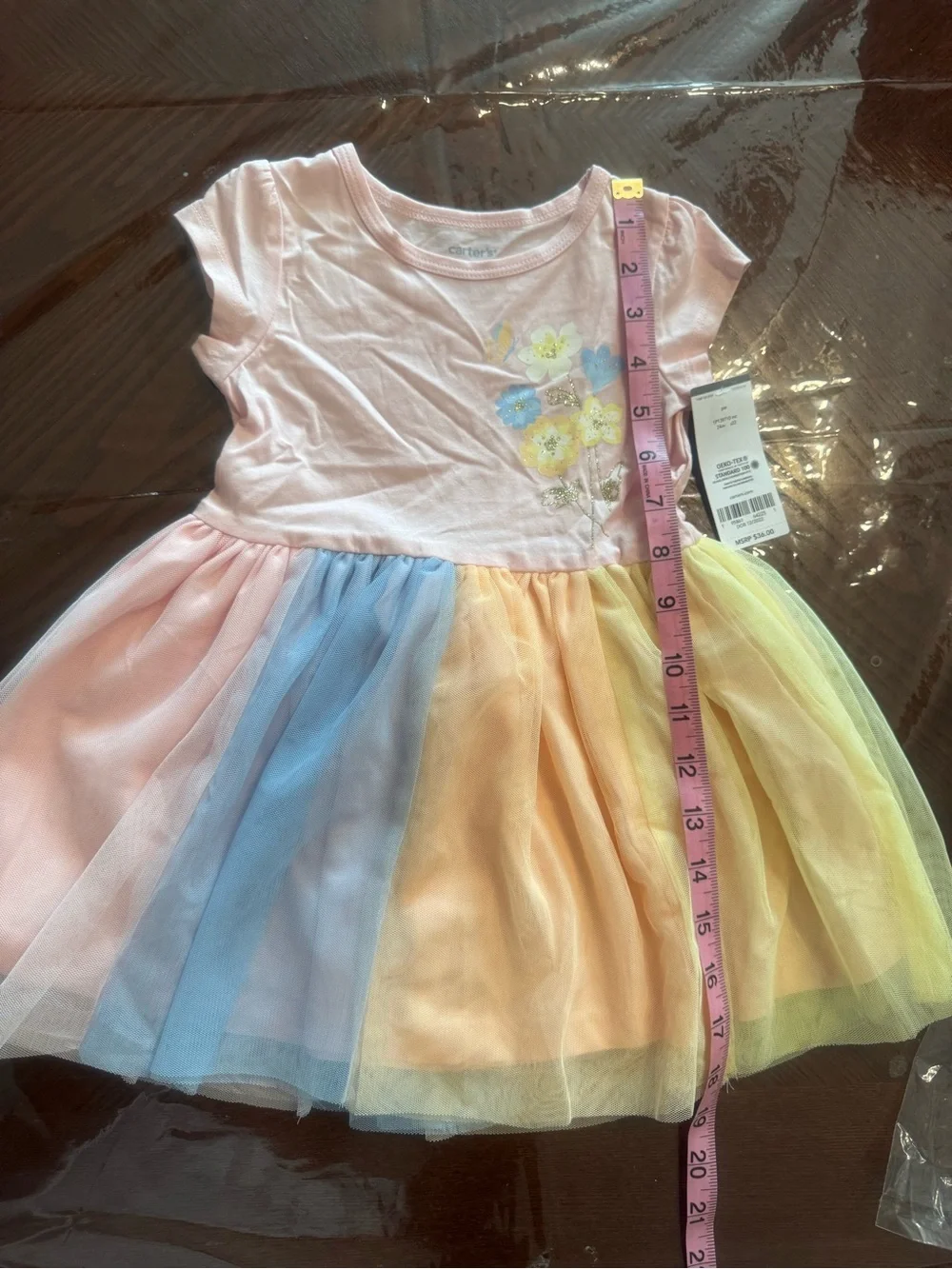 Carter's Pastel Tulle Dress with Floral Bodice