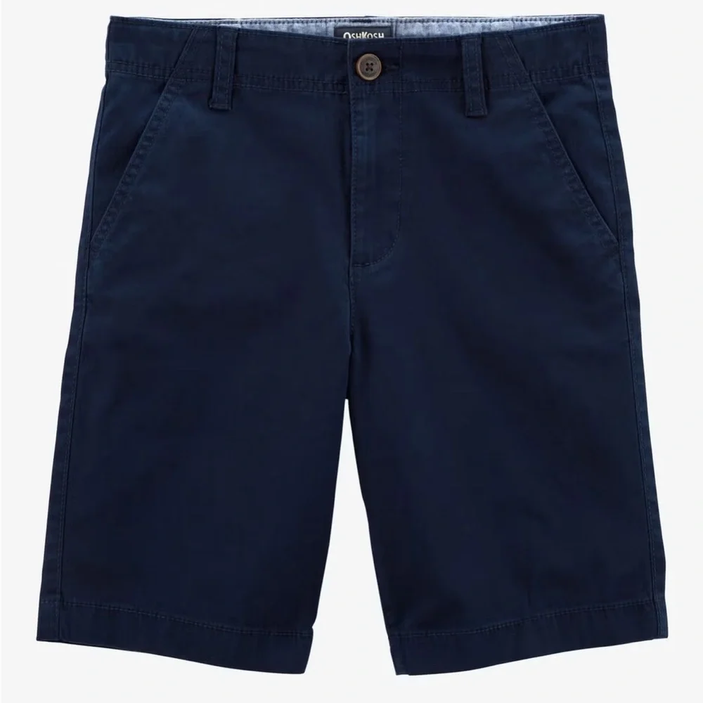 NWOT OshKosh B’gosh Adjustable Waistband Stretch Chino Uniform Shorts Size 8