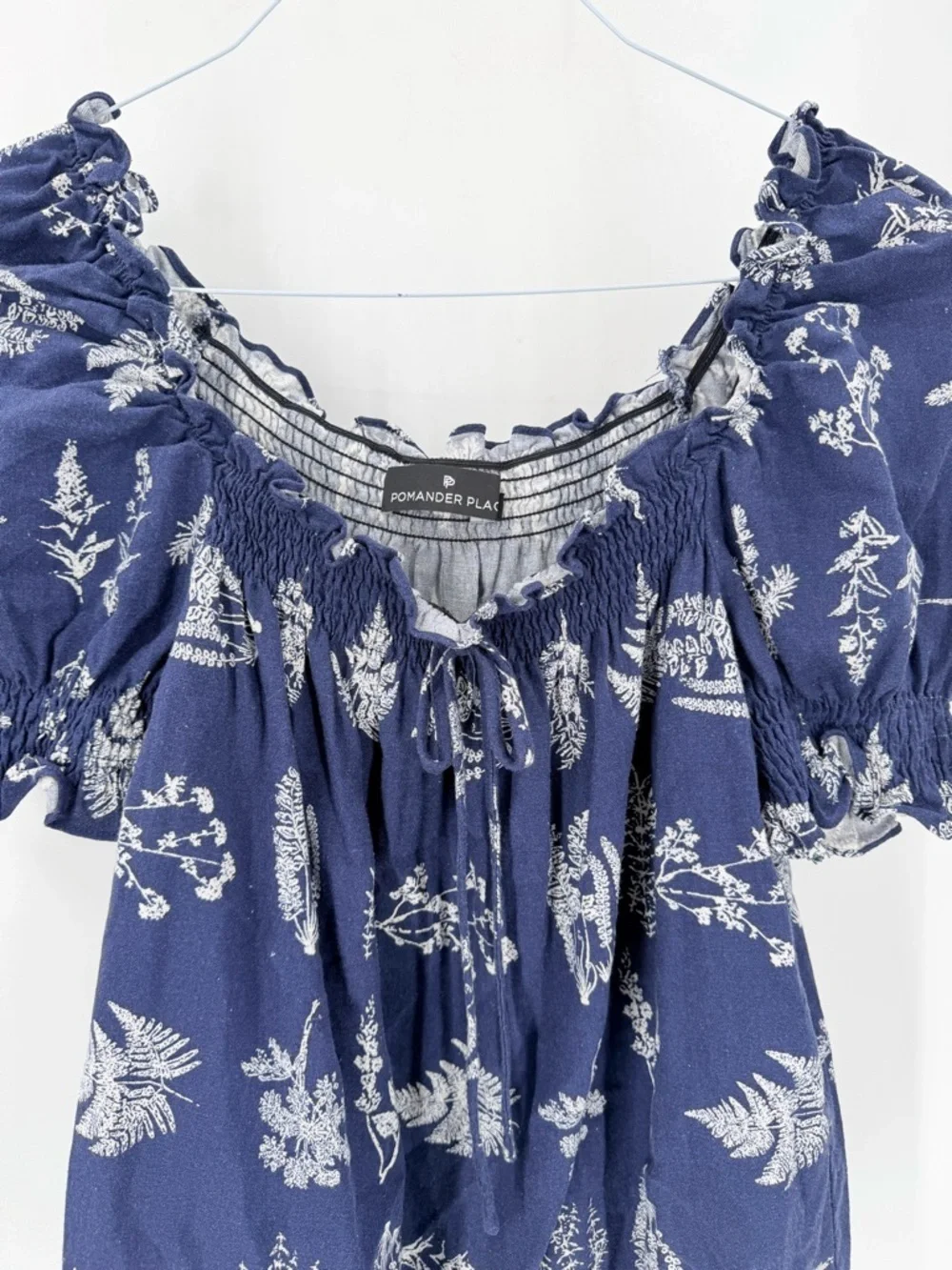 Tuckernuck Pomander Place Blue White Floral Tie Beaufort Botanical Blouse