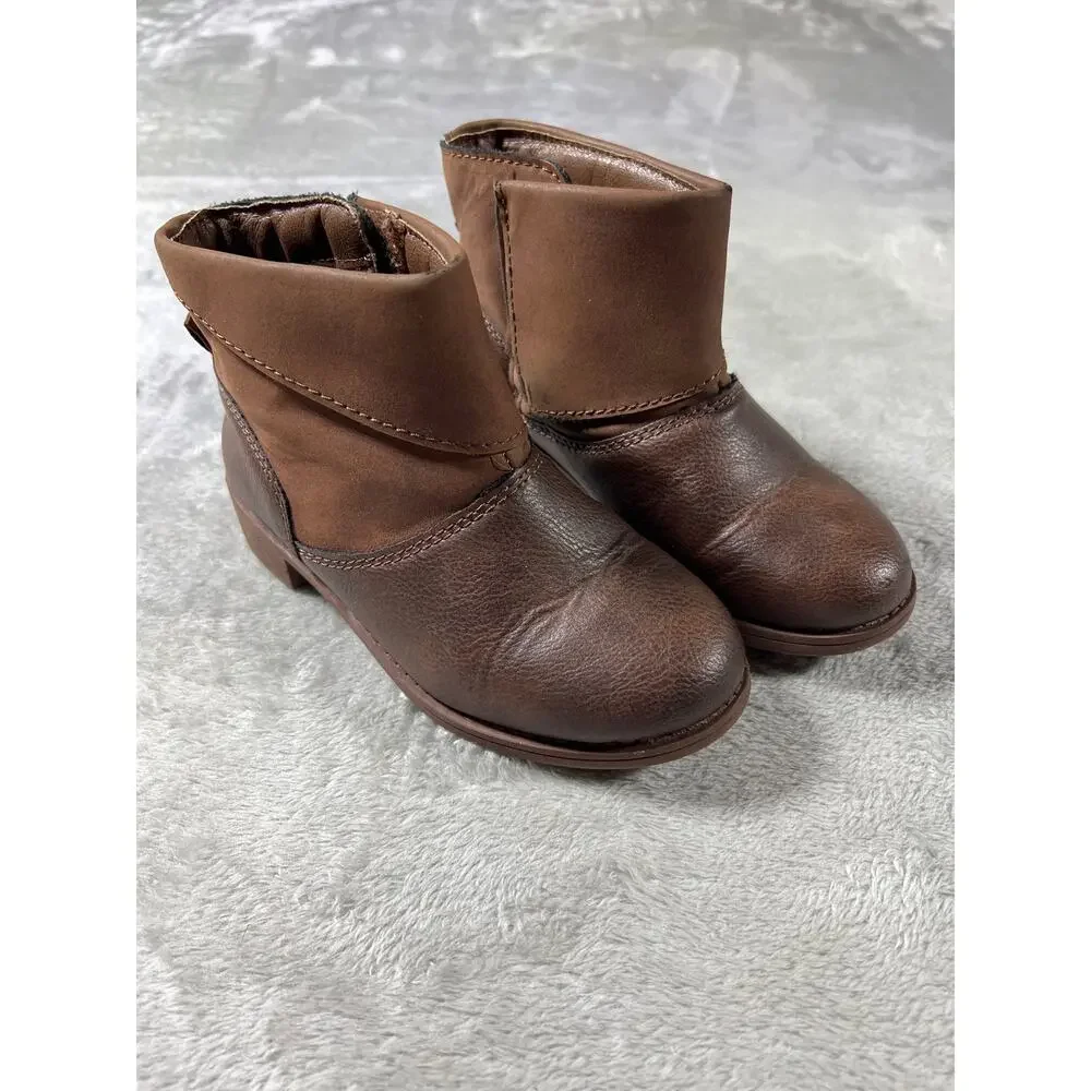 OshKosh B'gosh Brown Western Boots Girls 11M Cowboy Ankle Boots