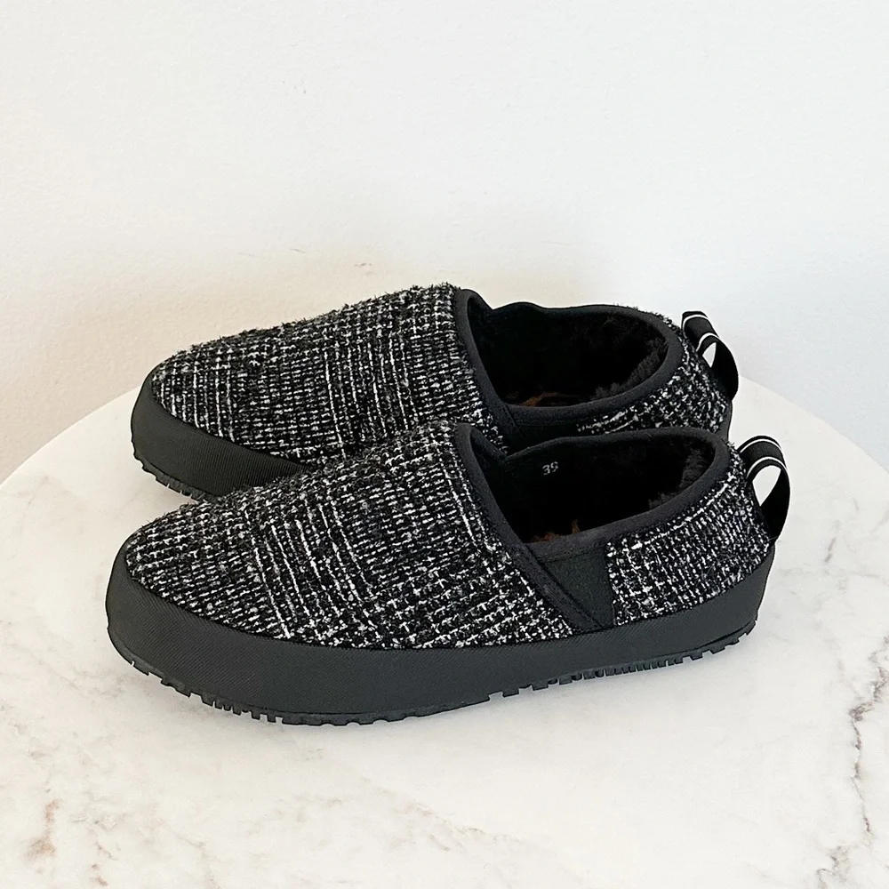 NEW P448 Anthropologie Laby Platform Slip on Plaid Size 39 EU 8.5 - 9 US