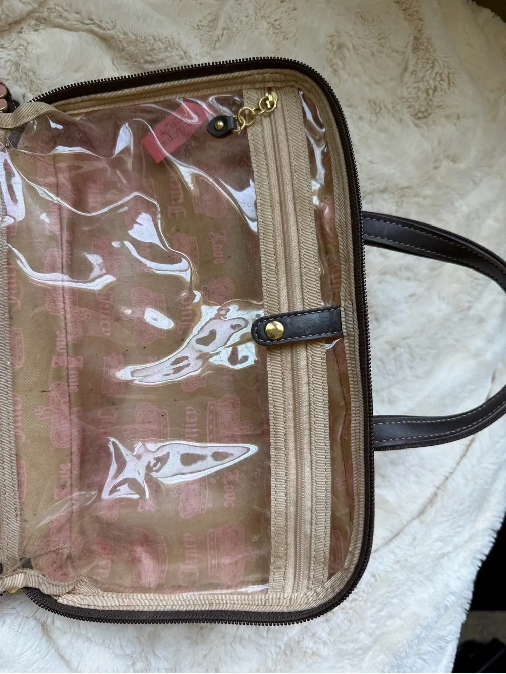 Juicy Couture Pink Terry Logo Makeup Case