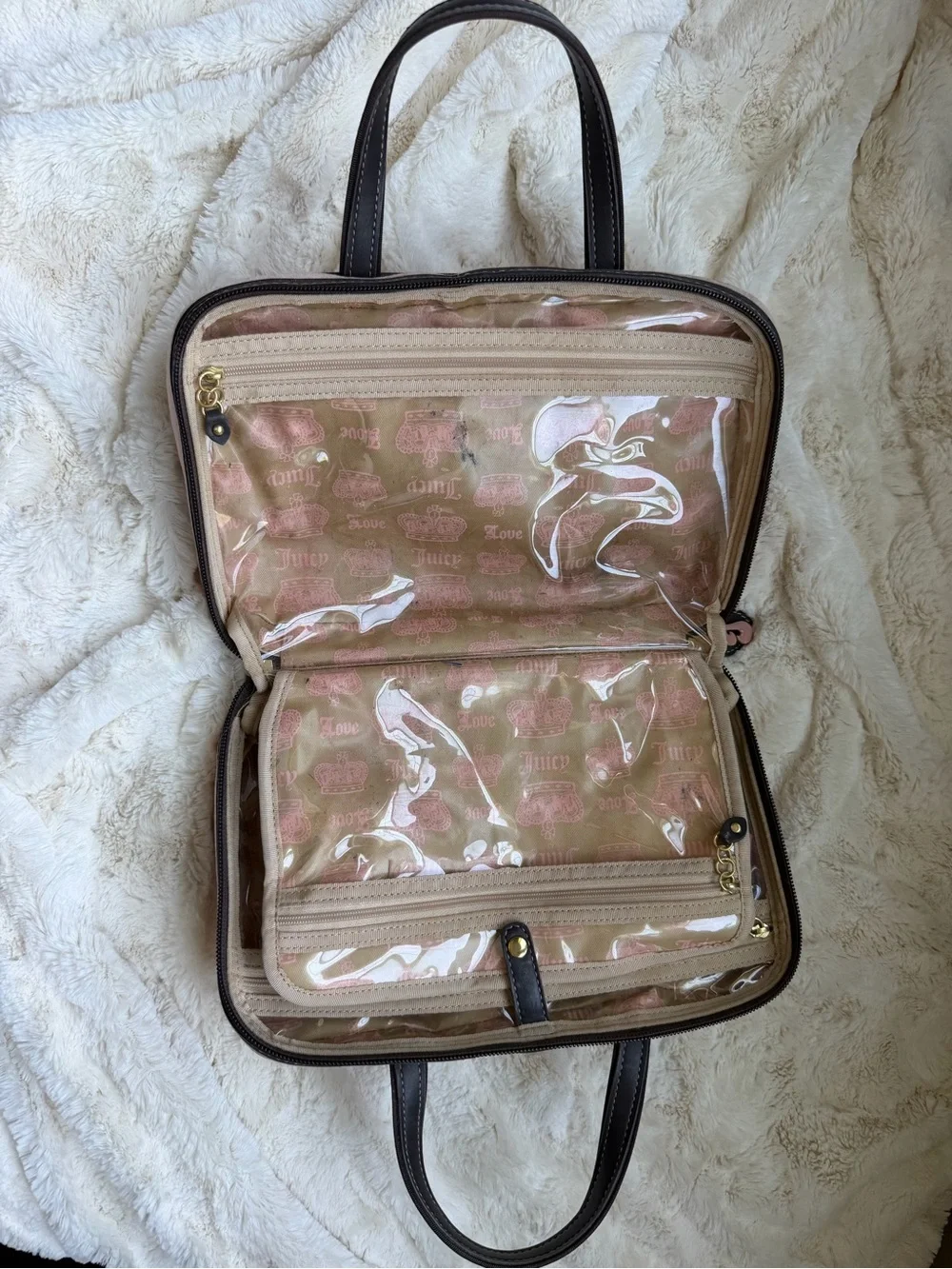 Juicy Couture Pink Terry Logo Makeup Case