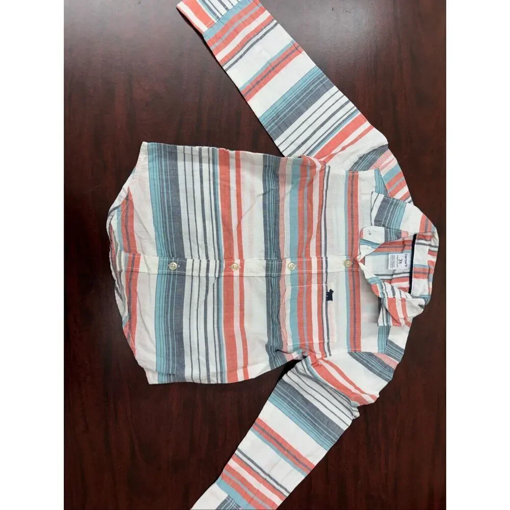 Carter’s Boys Stripe Button Up Shirt with Pocket Size 3T