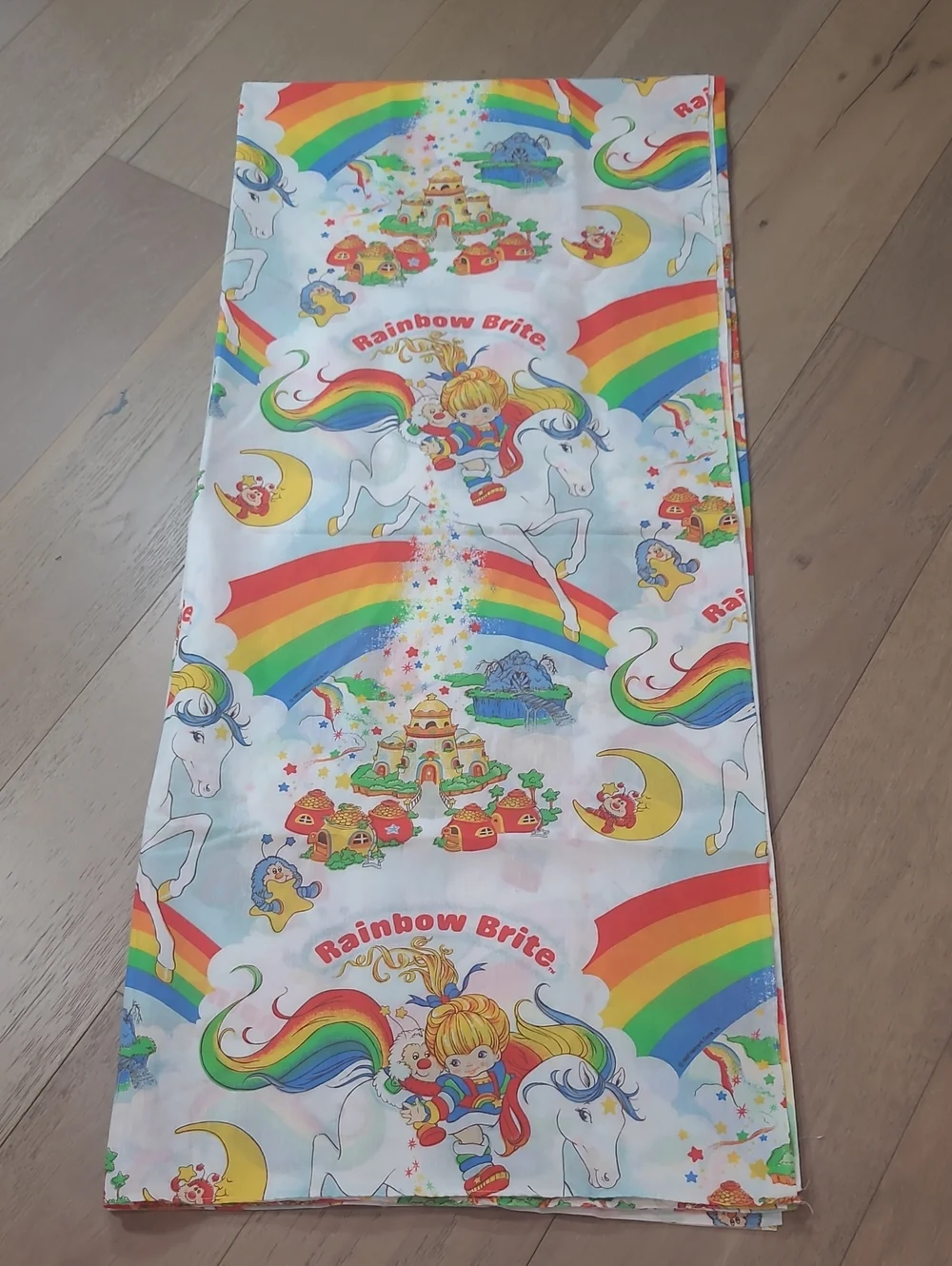 EUC Rainbow Brite Vintage 1980's Twin Size Flat Sheet Women's/Girls Top Sheet
