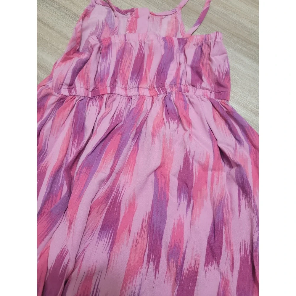 OshKosh Bgosh Girls Pink Purple Ikat Print Sleeveless Romper Size 7 7A