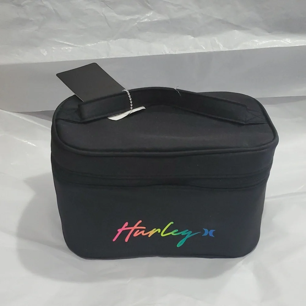Hurley black‎ zip around makeup cosmetics beauty case new