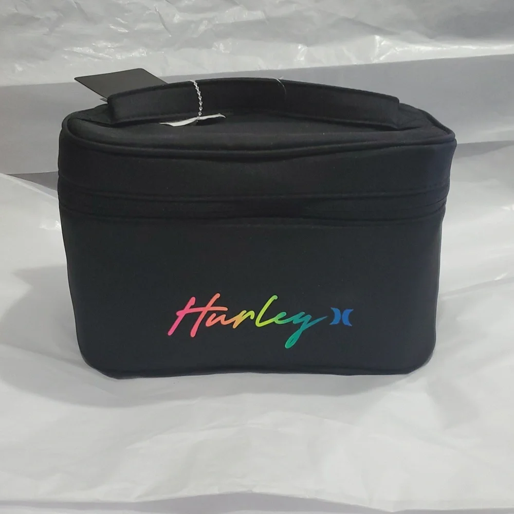 Hurley black‎ zip around makeup cosmetics beauty case new