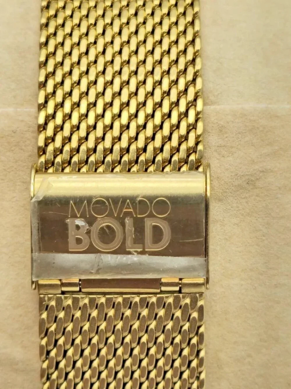 Movado Bold Mens Gold Tone Mesh Bracelet Brown Dial Watch