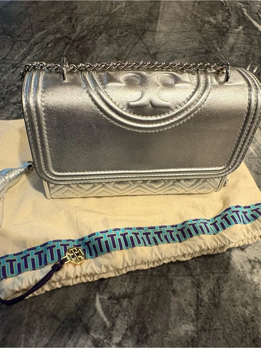Tory Burch sleek metallic