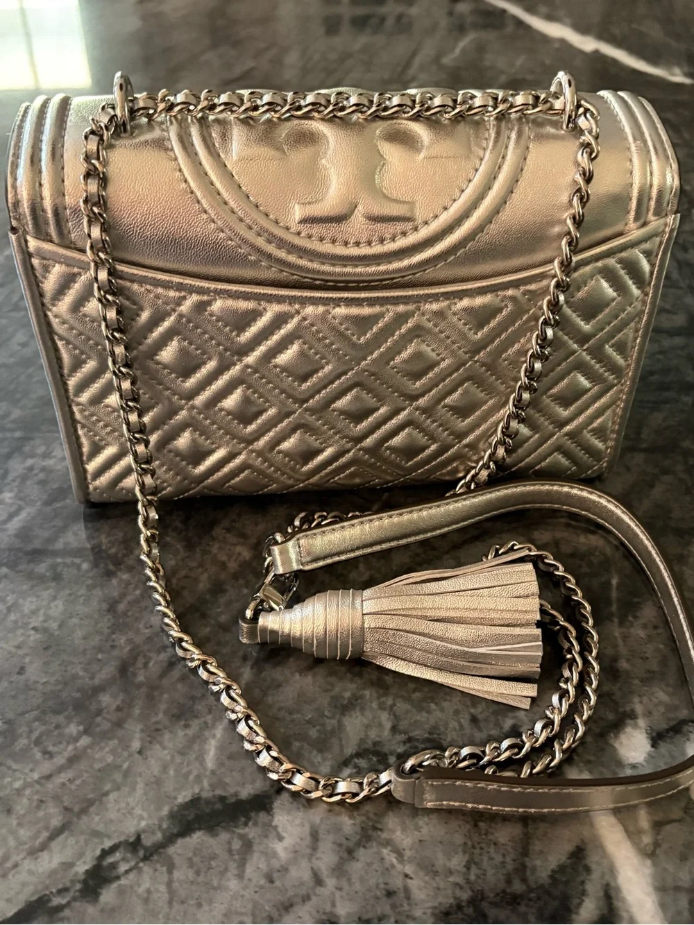 Tory Burch sleek metallic