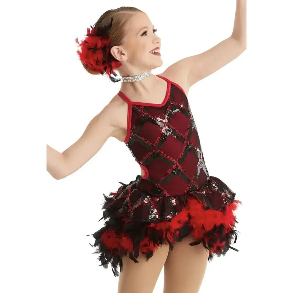 Pre-Owned Dance Costume XS Child Red Weissman 11607 Tap Jazz Clogging Musical T