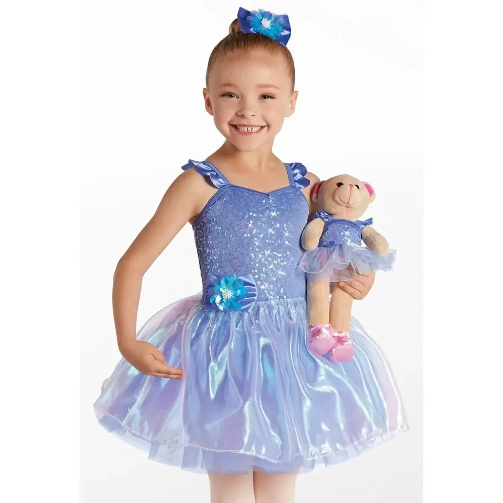 Pre-Owned Dance Costume XS Child Blue Weissman 15638 Tap Ballet Dress up Shiny