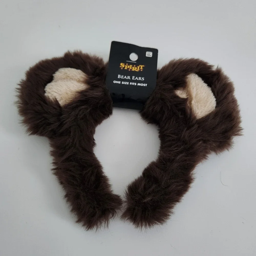 NEW‎ Spirit Halloween Brown Faux Fur Bear Ears Headband Costume Accessory OS
