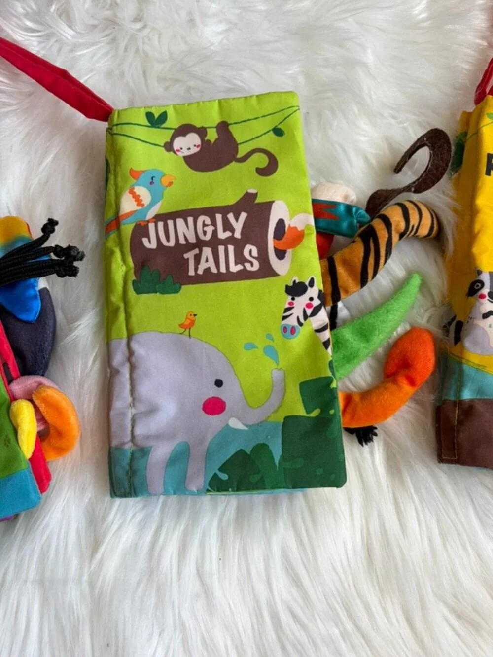 Touch and Feel Baby Books Set of 3 Farm Tails, Jungly Tails, Rain Forest Tails