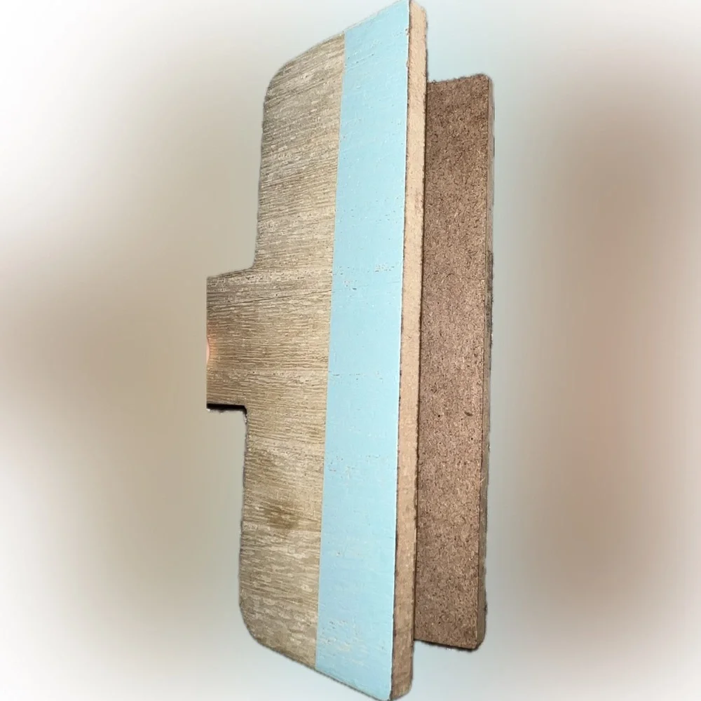 Horizon Group USA Wooden Wall Mount Decorative Clip Blue Tan Accent 2 PCS