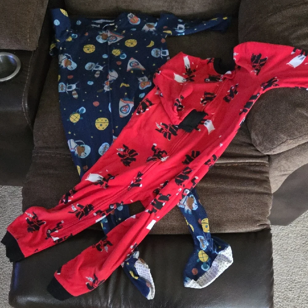 Carter's Kids Pajamas - Red and Blue Space Theme