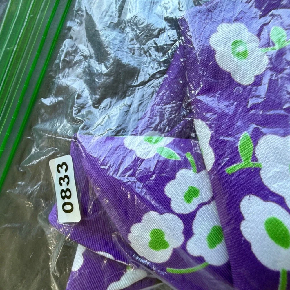 Vintage Purple Floral Headscarf Bandana Hair Accessory Retro 1960s Style