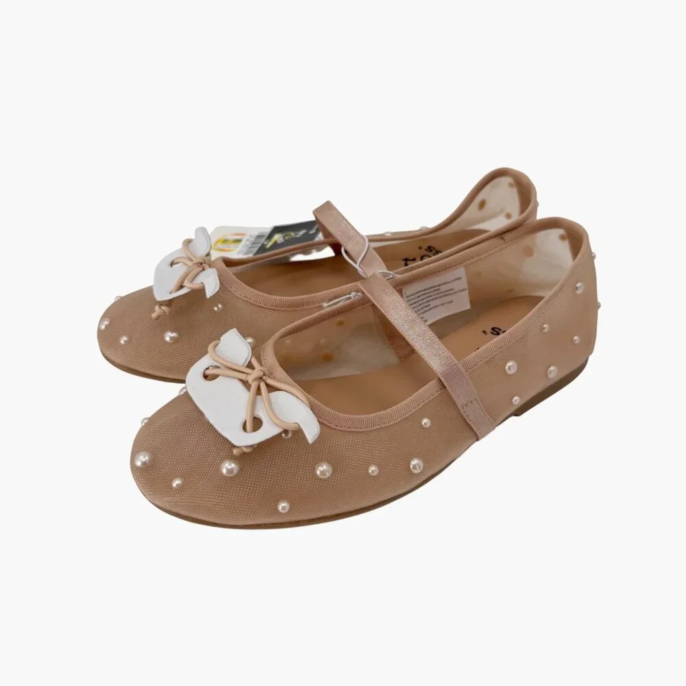 NEW art class Kids' Fleur Mesh Pearl Ballet Flats - Blush - Size 2