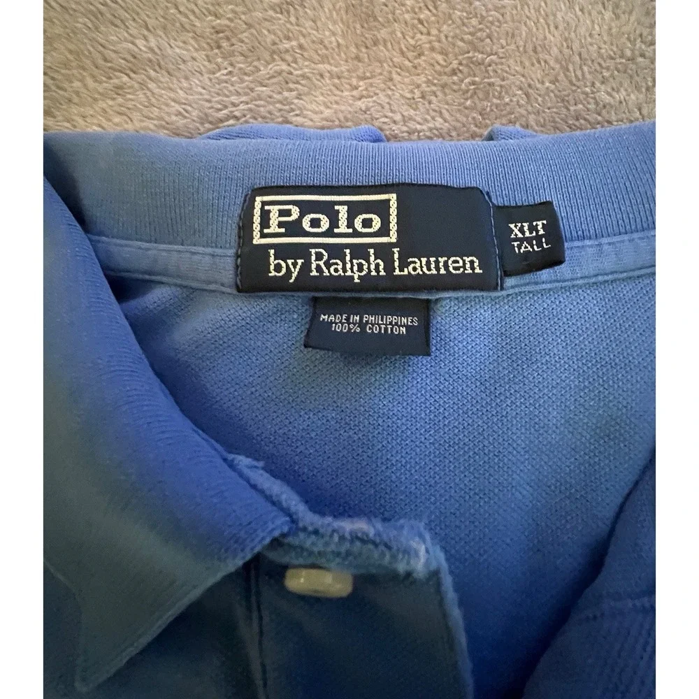 3 Polo Ralph Lauren Men's Polo Shirts TallXL Blue Gray Green Cotton Short Sl