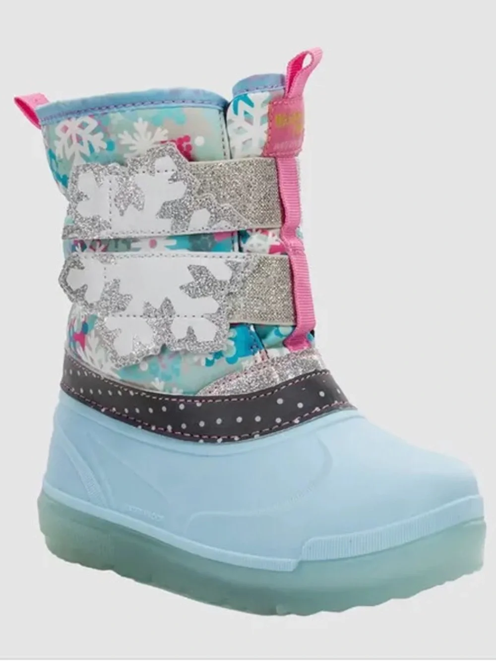 NWT Western Chief Toddler Denali Lighted Snowflake Winter Boots, Size 12T