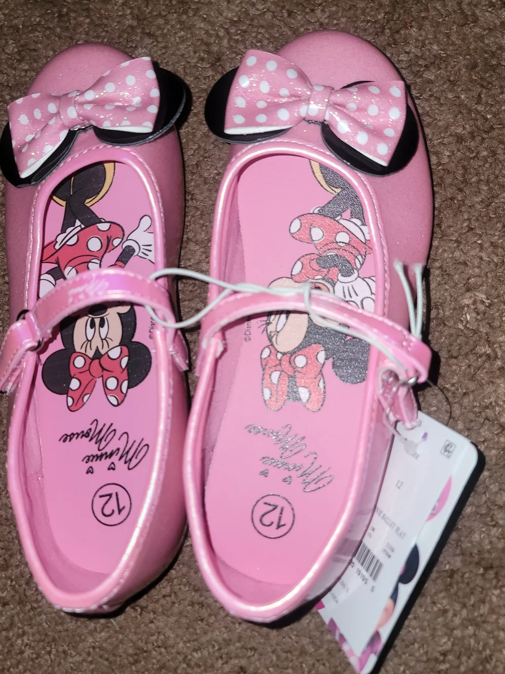 Disney Pink Minnie Mouse Bow Mary Jane Shoes