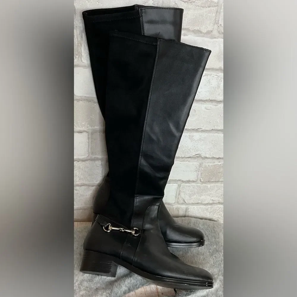 Black Knee High Riding Boots Size 5.5
