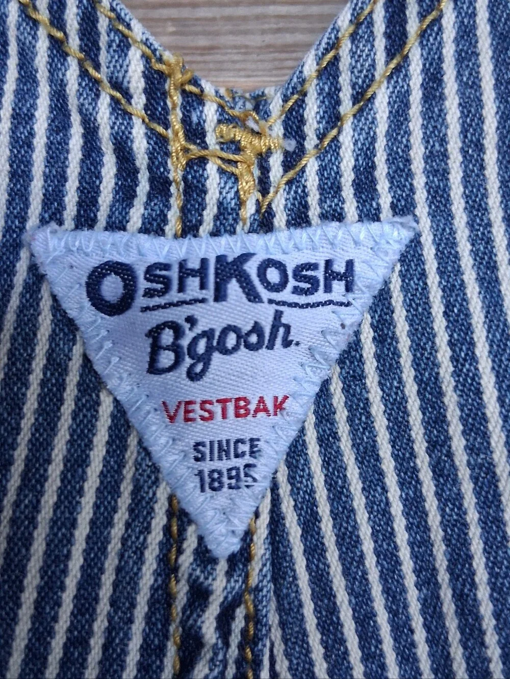 Vintage Osh Kosh B'gosh Vestbak Railroad Stripe Denim Overalls