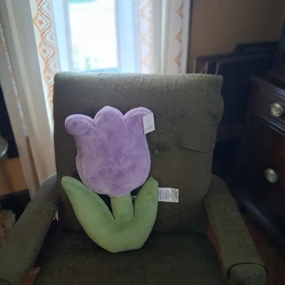 Ashland nwt pillow 13x21 tulip flower soft plush Spring Easter purple
