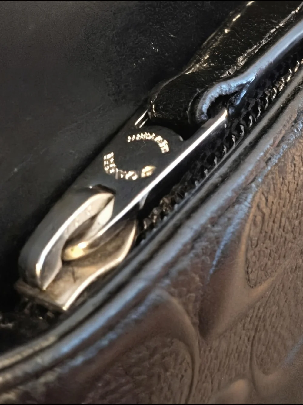 Coach Men's Black Signature Embossed Leather Briefcase