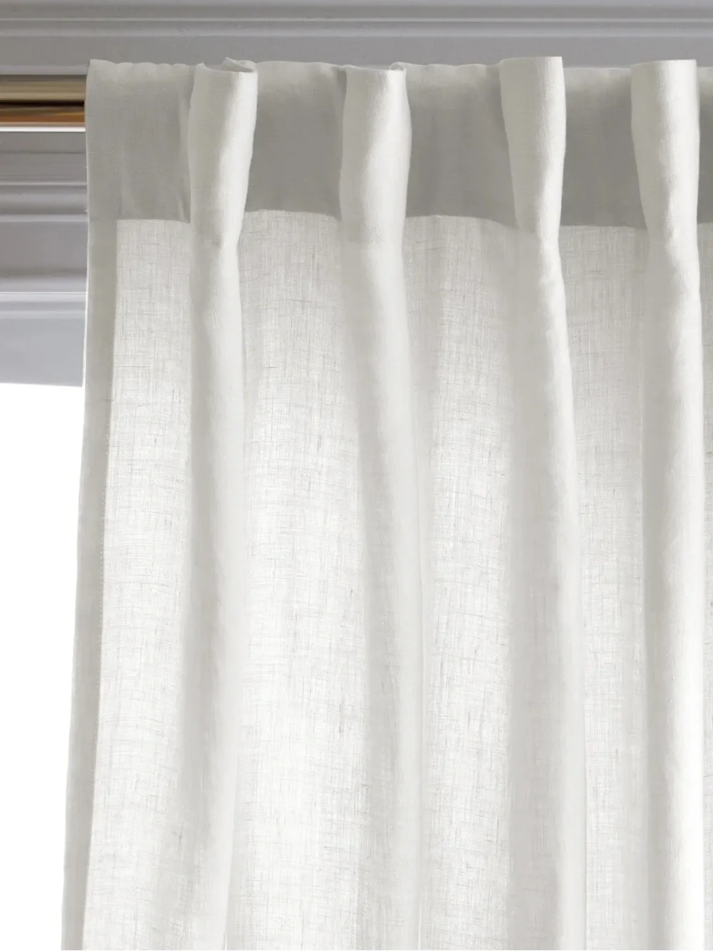 Quince White European Linen Single Panel Curtain 48”x108”