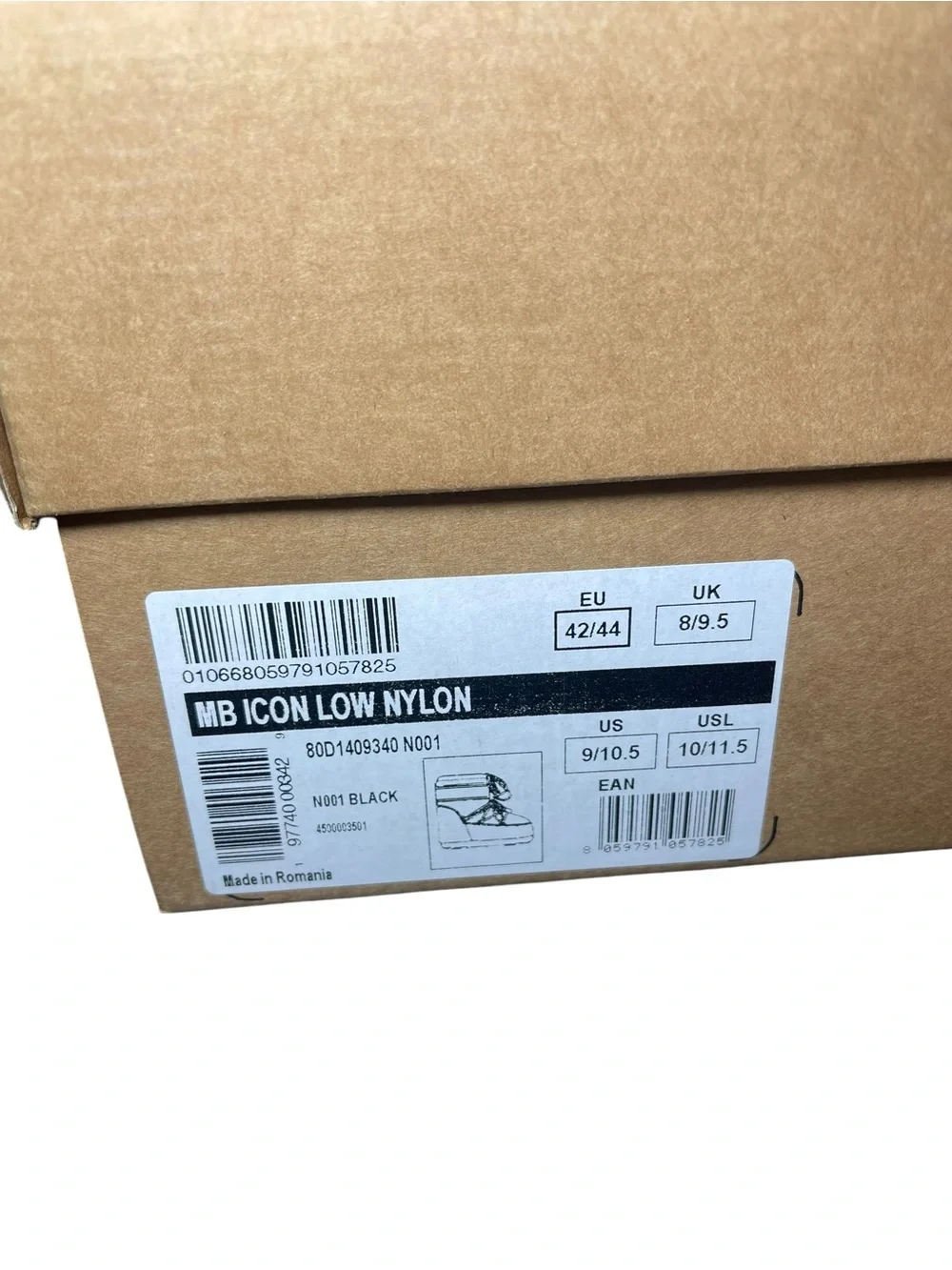 Moon Boot Icon Low Black Nylon Boots Snow Boot Womens Size 10 10.5 EU 42 43 NEW