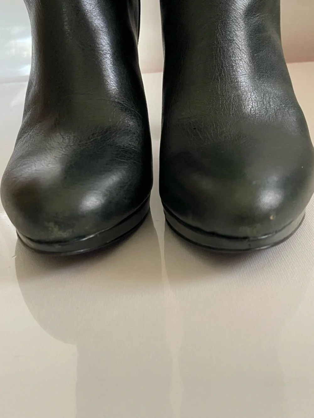 Nine West Tall Leather Boots Dark Green Sz 9.5M EUC Boho Fall Festival