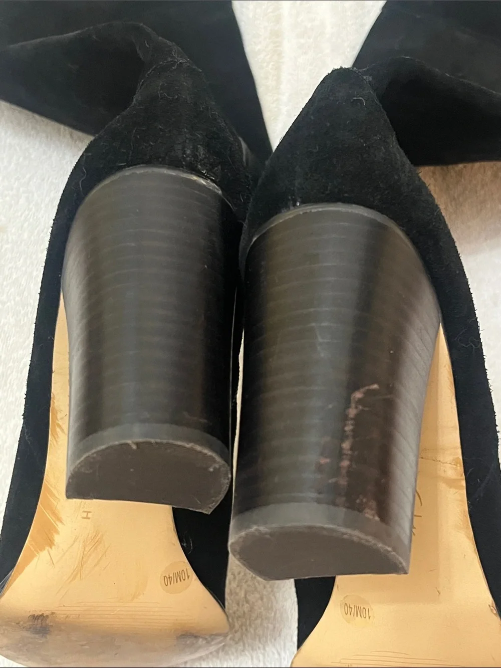 Lord & Taylor Black Suede Over-the-Knee Block Heel Boots