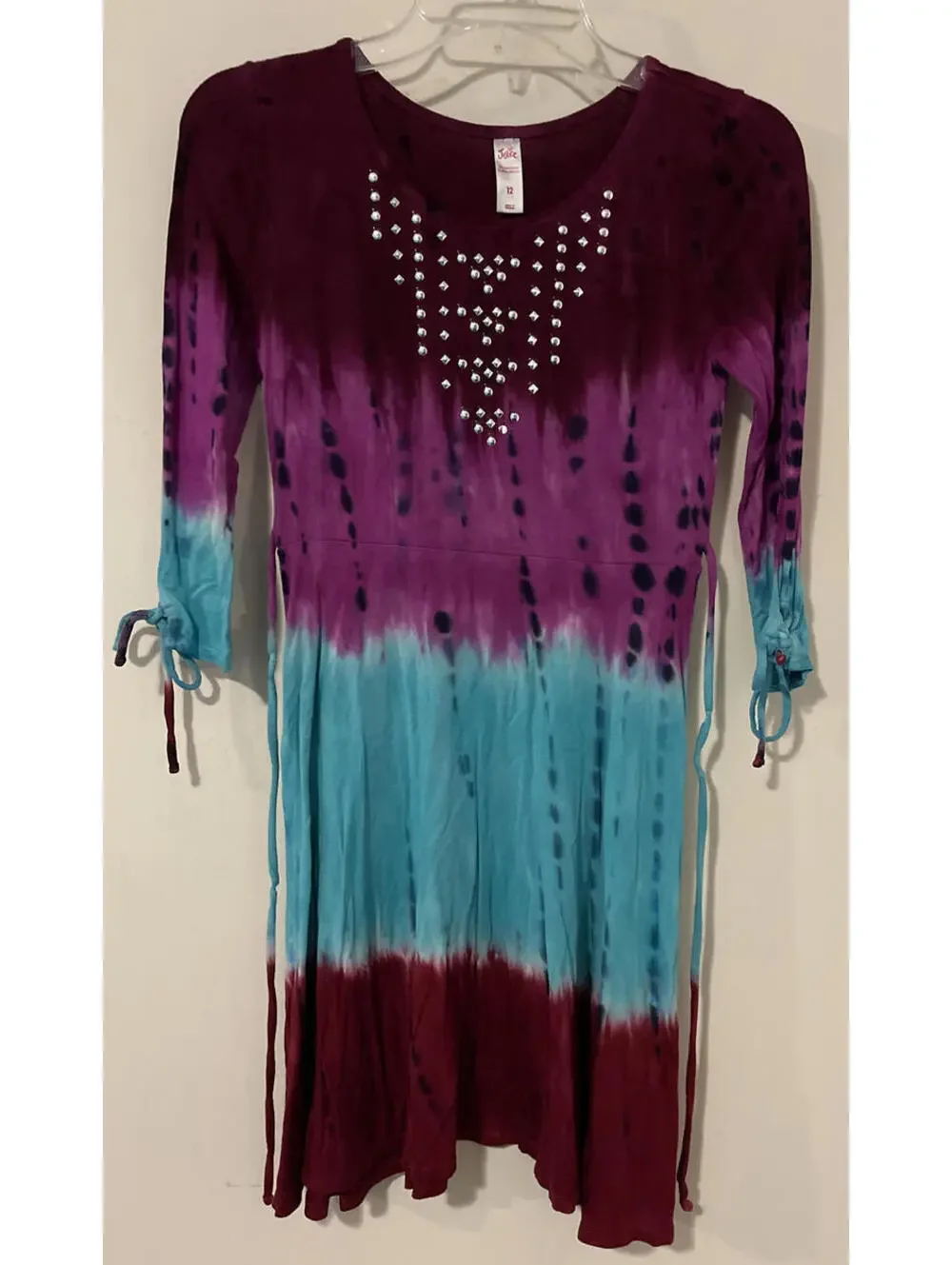 Justice Girls Size 12 Colorful Tie-Dye Flowy Dress! A4477