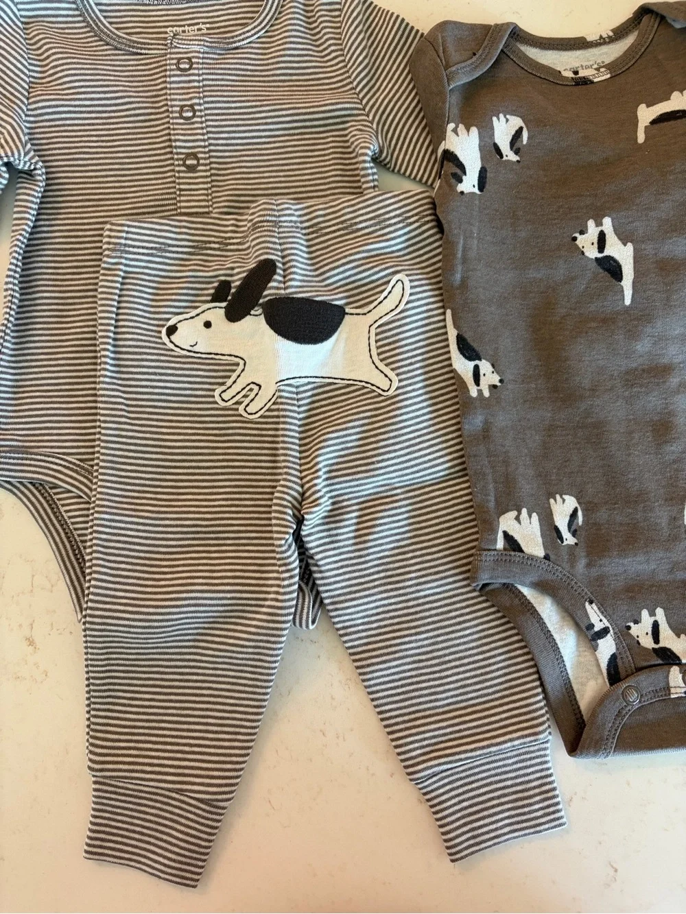 Carter’s Three-Piece Set with Dog Print Onesie