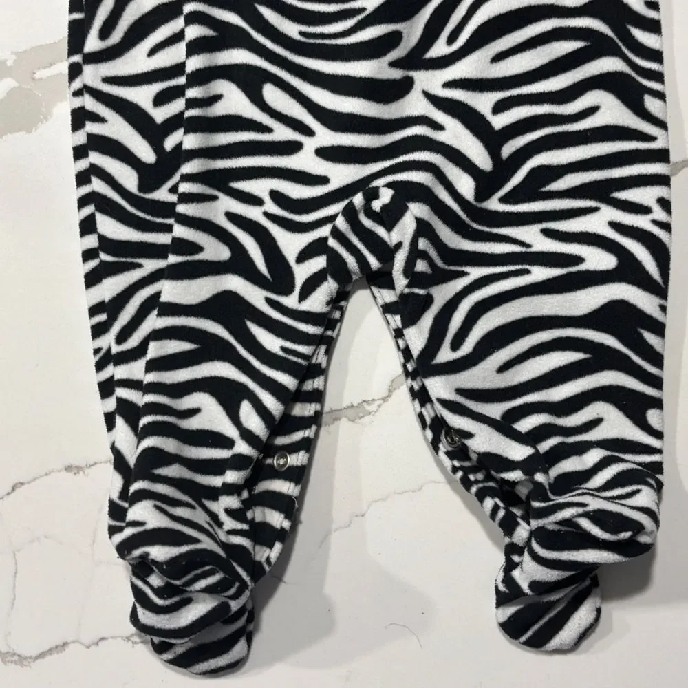 Carter's | Infant Baby Girls Footed Fleece Zebra Print Sleeper Pajamas Footie 6M